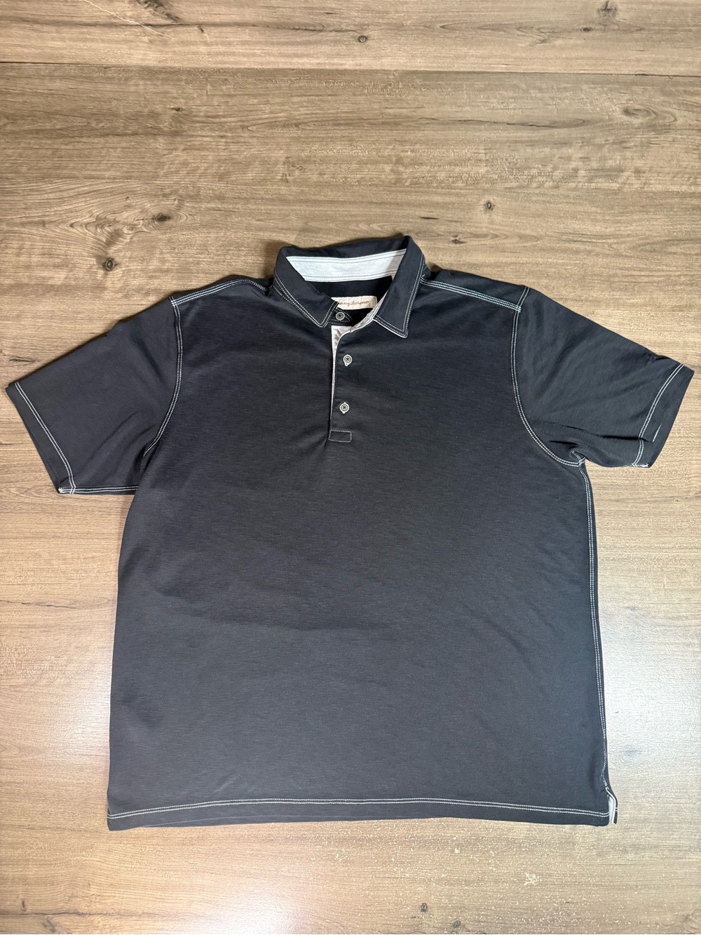 Tommy Bahama Mens Shirt Sleeve Preppy Fishing Quarter Button Polo Black XL